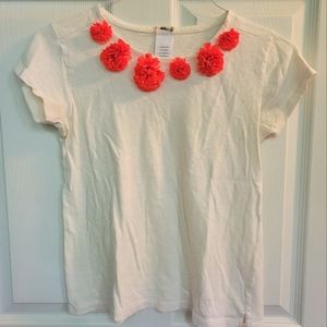 Crewcuts, Cream, with Neon Orange Pom Poms, Size 14, Women's Small